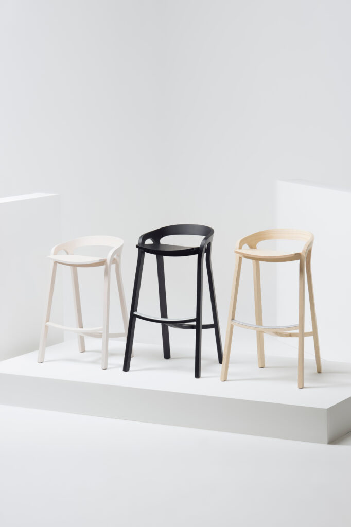 She Said Counter Stool in white, black, and natural