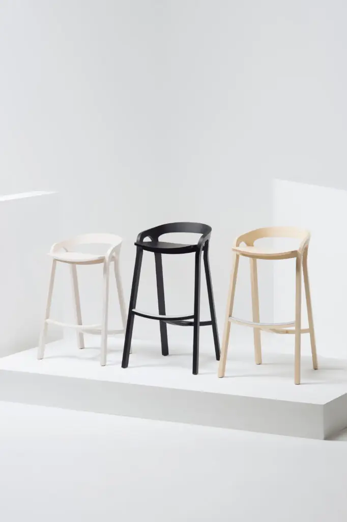 She Said Counter Stool in white, black, and natural