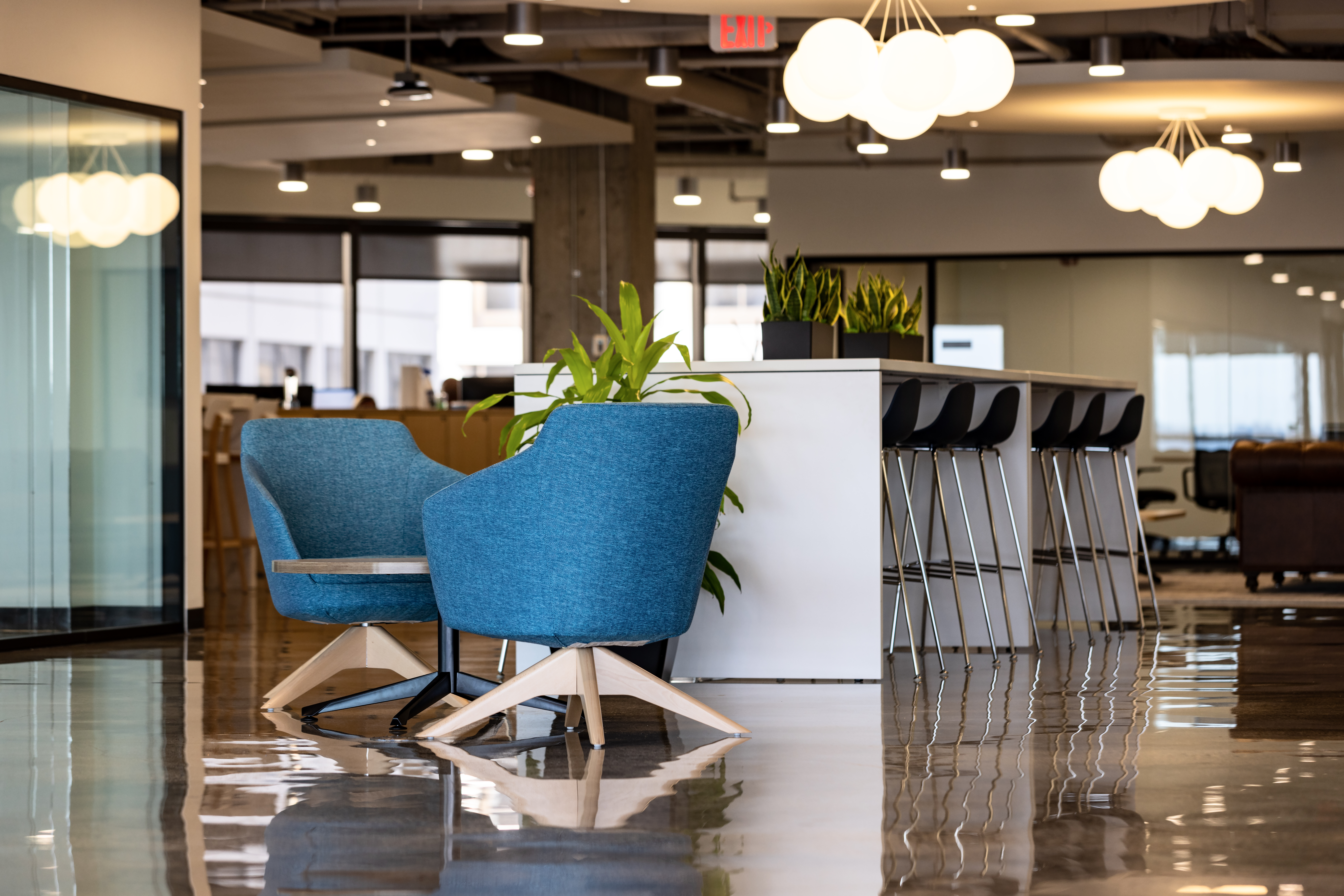 Flexible office furniture layout at Altafiber