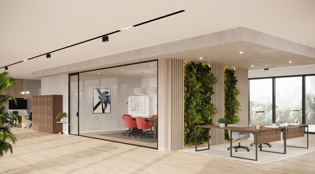 In office appeal through amenities and locality.