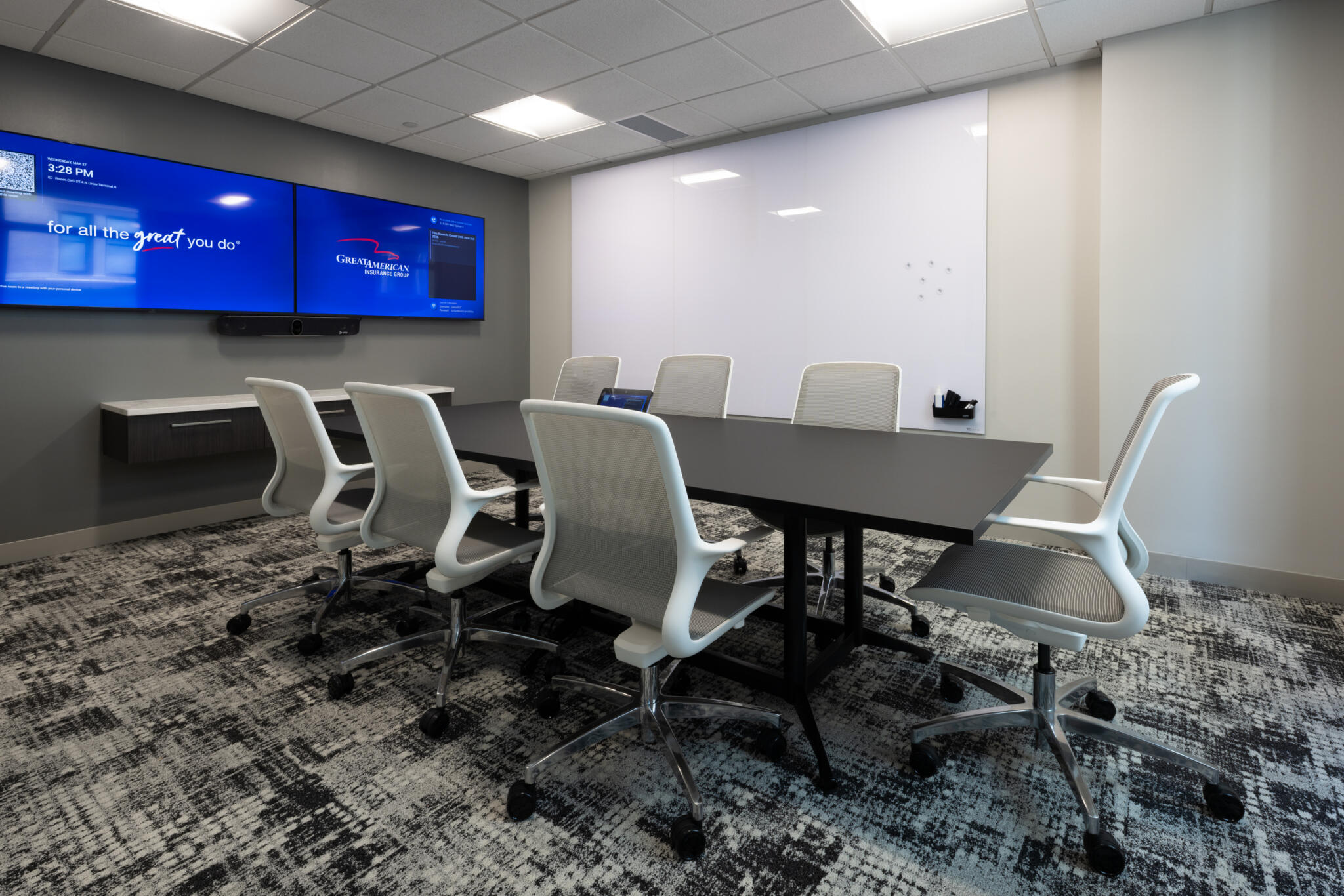 Great American Insurance Group Conference Room designed for improved hybrid team collaboration