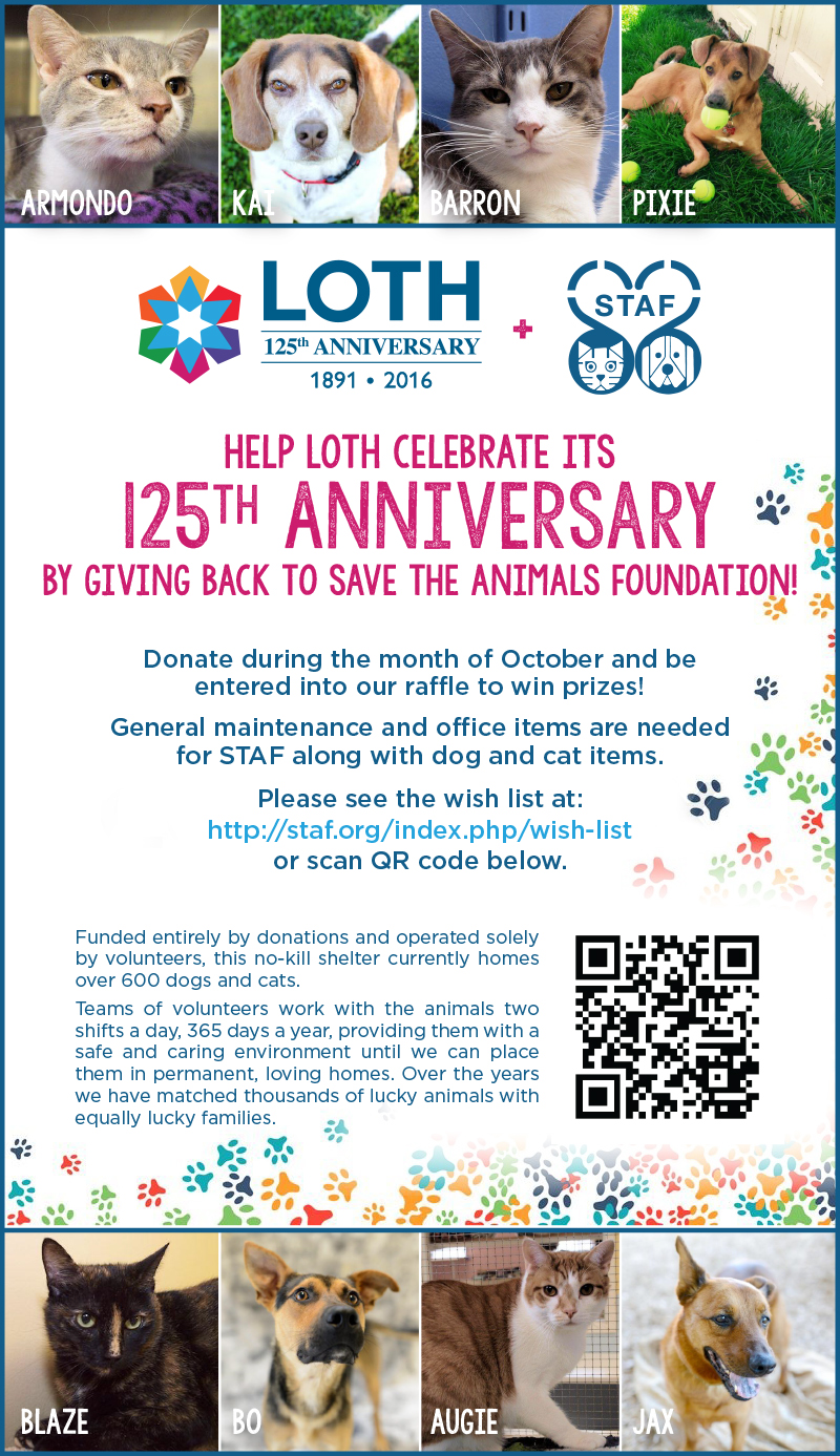 October - Save The Animals Foundation - LOTH, Inc.