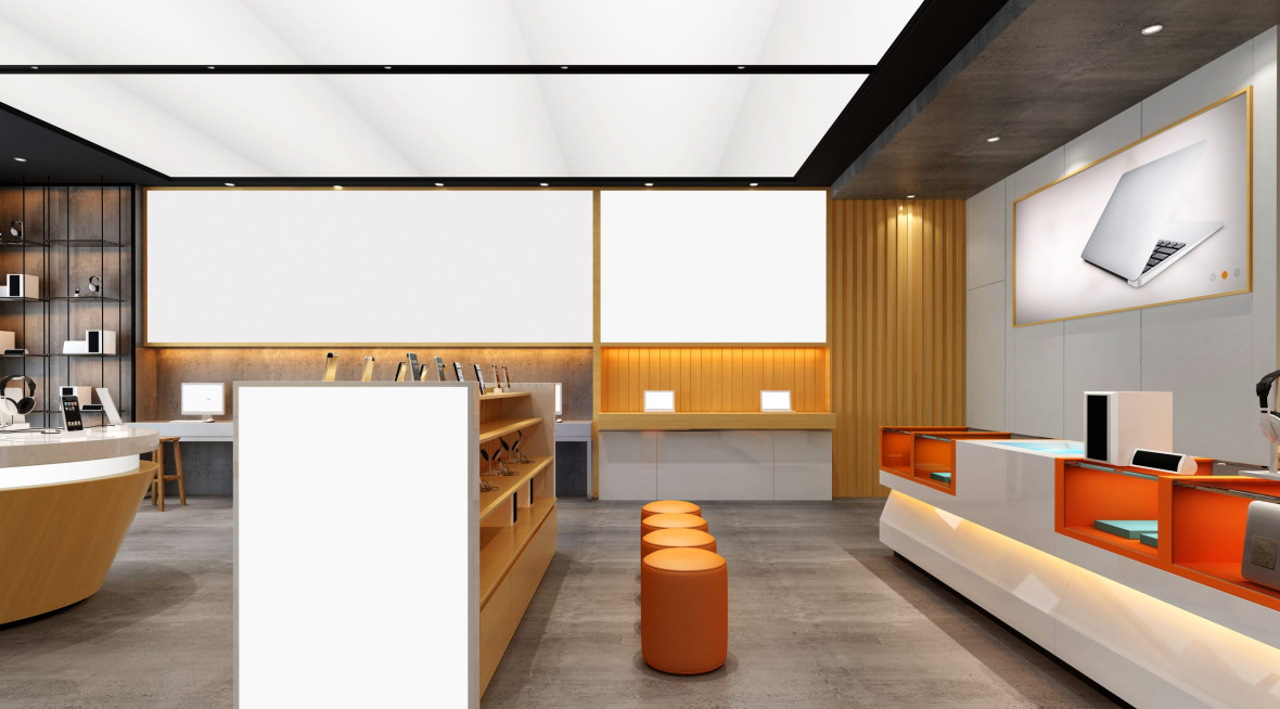 3d render of technology electronic shop